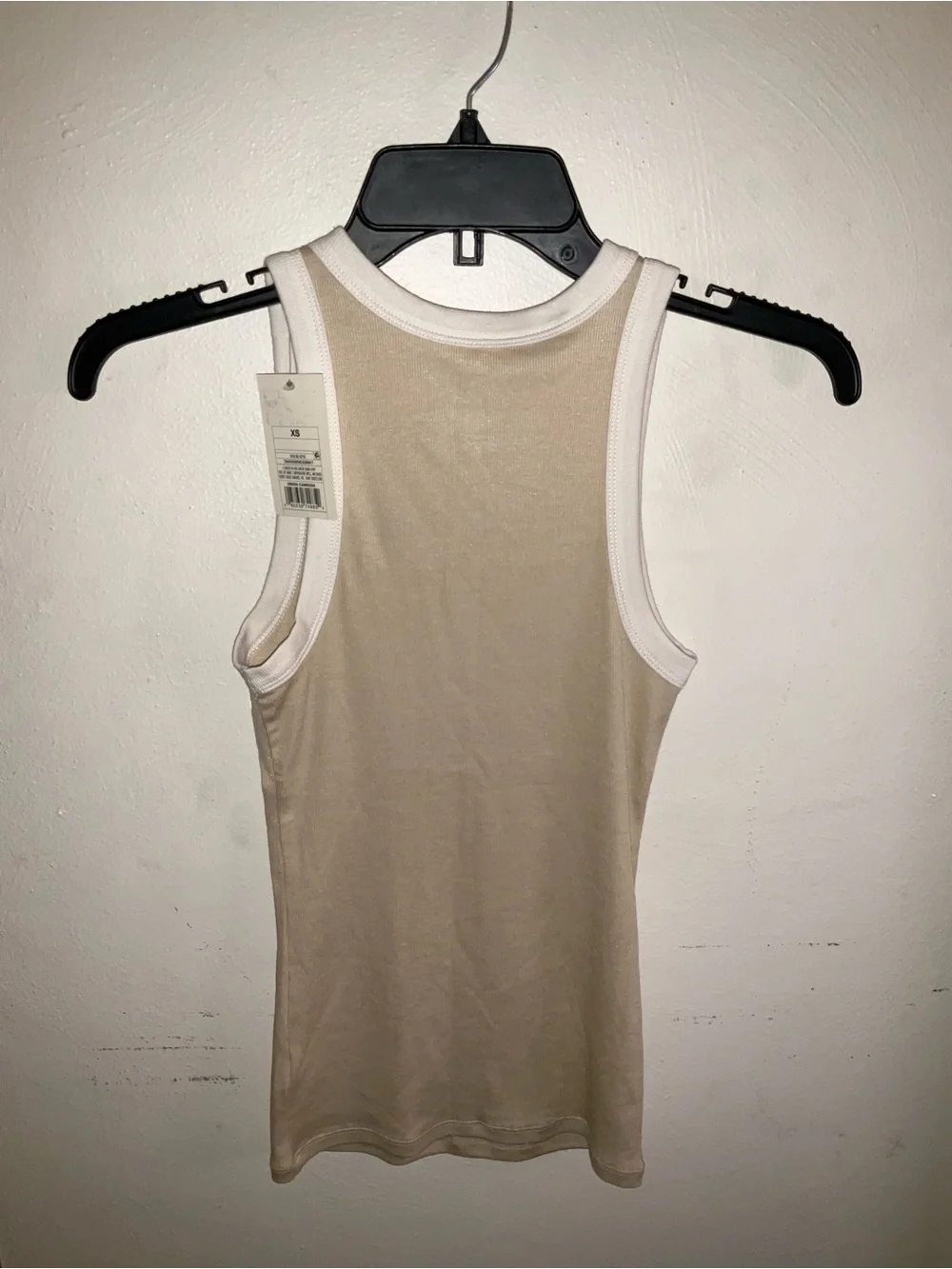 a new day Beige Tank Top with White Trim - Picture 4 of 4